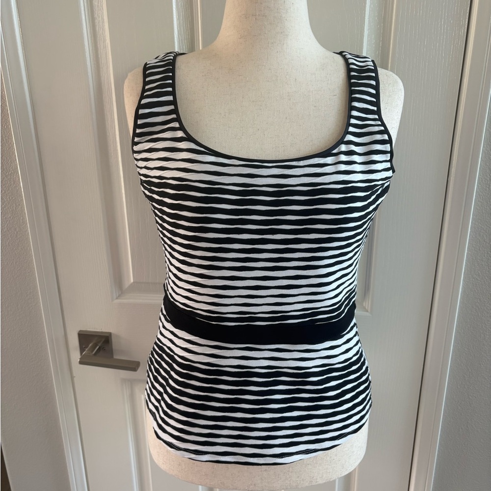 WHBM | Striped Black&White Women's Sleeveless Blouse | Size M | Exc Condition